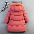 Miniatyrbild 2 av 7: Flickor Vinter Varm Hooded Coat Vadderad Tjock Parka Cotton Jacka Watermelon Red 150cm