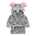 Miniatyrbild 1 av 2: Pojkar flickor pyjamas Baby tecknad pyjamas Vinter huva morgonrock Little Elephant Nightgown 130#