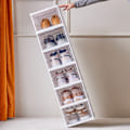 Miniatyrbild 2 av 4: Vikbar skolåda flip top skoställ integrerat skoskåp Side transparent 6 layer