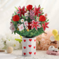 Miniatyrbild 2 av 4: Alla hjärtans rosor liljor blommor mors dag 3D gratulationskort as picture