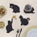 Miniatyrbillede 3 af 5: Balvi Coasters Feline Black Cats with magnets - Set 4pcs.