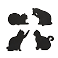 Miniatyrbillede 1 af 5: Balvi Coasters Feline Black Cats with magnets - Set 4pcs.