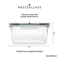 Miniatyrbillede 6 af 10: MasterClass Eco Snap Food Storage Container - 0.8L Square