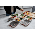 Miniatyrbillede 3 af 6: Black + Blum Steel Food Box Square | Grey/Red | Small