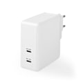 Miniatyrbillede 6 af 10: Nedis Quick Wall Charger - 65W - 2 x USB-C Output Black