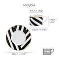 Miniatyrbillede 3 af 9: Mikasa Luxe Deco China Tea Cups Set - 2pc  - Geometric Black/White