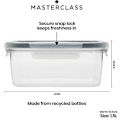 Miniatyrbild 8 av 10: MasterClass Eco Snap Food Storage Container - 1.5L Rectangle
