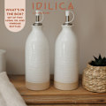 Pikkukuva 8 / 9: Idilica Öljy- ja Etikkapullot, 450ml - 2 kpl, Tyylikäs Keramiikka, Käsityö, Monikäyttöinen Keittiösarja