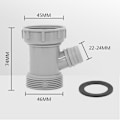 Miniatyrbillede 5 af 5: Køkkenvask afløbsrør adapter Wye, Y-formet si-forbindelse spildudløb han-hun gevind fitting med opvaskemaskine indgang