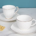 Pikkukuva 2 / 5: Keraamiset kahvimukit tekstuurikuvioilla miehille, naisille, isälle, äidille, modernit kahvimukit 2 kpl lattea/cappuccinoa/kaakaota varten
