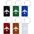 Miniatyrbild 1 av 5: Resväska bagageetikett i rostfritt stål i form av flygplan (slumpmässig färg) 6 st