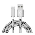 Miniatyrbillede 1 af 3: 2m USB Hurtigopladningskabel Type C Datakabel til Samsung S21 S22 S23 Grå