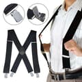 Miniatyrbillede 2 af 5: Sorte justerbare seler til herre- og unisexbukser - Elastisk sort one-size