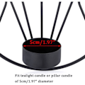 Miniatyrbilde 2 av 2: /HA/2 Vegglamper i metall, veggdekor, middagsbelysning med levende lys i stue/spisestue/benkeplate, svart