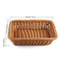 Miniatyrbilde 3 av 4: 6 stk Rektangulær Kurv For Bord Eller Benk Display For Brød, Frukt Og Grønnsaker Flettet Kurv