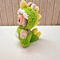 Miniatyrbild 1 av 3: [HH] Labubu Kläder Märkesdesign Kläder Labubu Kläder Väska Skor Utsmyckning Dekorationer Förklädnad Handmade green dinosaur