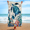 Miniatyrbild 1 av 5: Sommar Unisex Ocean Life Turtle Ultra-Fine Fiber Strand Simning Multifunktionell Snabbtorkande Absorberande Reshandduk 80*160cm.