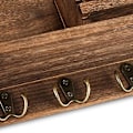 Miniatyrbillede 2 af 5: Brevholder til entre med 4 nøglekroge, rustik træbrevholder med nøglekroge til