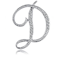 Miniatyrbilde 1 av 5: Brev Brosje Pins Initial Rhinestone Brosje for Kvinner Håndverk Silvery -------D,WZ-1096R