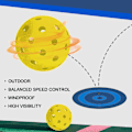 Miniatyrbild 4 av 5: Pickleballbollar, Pickleballbollar för utomhusbruk, 40 hål Pickleballbollar för utomhusbruk USAPA-godkända Pickleballbollar 6/8-pack
