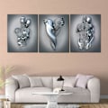Miniatyrbild 1 av 4: Wekity Intertwined Love Wall Art Canvas Print Poster, Enkel Fashion Målning Konst Dekor för Hem Vardagsrum Sovrum Kontor (Set om 3 Oinramade, 8.3x12 i