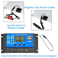 Miniatyrbillede 5 af 5: 20A solcelleladningsregulator, solcellepanel-opladerregulator, multifunktionel justerbar LCD-skærm med dobbelt USB-port-timer