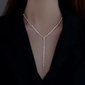 Miniatyrbilde 5 av 5: Halskjeder for kvinner, Halskjeder med forgylte anheng, minimalistiske perlekjeder, beste gaveidé for kvinner og jenter (sølv)