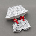 Miniatyrbild 1 av 3: [HH] Högkvalitativa Designer Labubu Kläder med Bucket Hats 2-delat Set Outfit Labubu Kläder 10cm 1