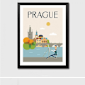 Miniatyrbilde 3 av 3: Wekity Minimalistisk bybilde 3 veggkunst lerretstrykkplakat, enkel moteakvarellkunsttegningdekor for hjemmestue soveromskontor og Chi