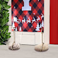 Miniatyrbillede 1 af 5: Veranda juledekorationer, Merry Christmas banner, juleveranda skilt - Store juledekorationer til hoveddøren udendørs, rød ternet juledekoration