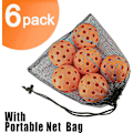 Pikkukuva 5 / 5: Pickleballit 6 kappaletta Pickleball-pallot täyttävät USAPA-vaatimukset | Valitse sisä- tai ulkokäyttöön | Kaksiääninen kirkas vihreä sininen pinkki mandariini keltainen