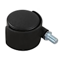 Miniatyrbilde 4 av 5: Plast 360 graders svingbar hjul 8mm skrue stamme 1,5 tommers diameter hjul 8 stk svart