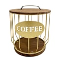 Miniatyrbild 1 av 5: Hålögd Kaffekapslar Förvaringskorg Frukt Kaffe Pod Organizer Hållare Café Hotell Guld