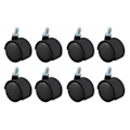 Miniatyrbilde 1 av 5: Plast 360 graders svingbar hjul 8mm skrue stamme 1,5 tommers diameter hjul 8 stk svart