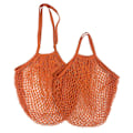 Miniatyrbilde 1 av 3: 2 stk Nett Bomull String Shopping Bag, Gjenbrukbar Mesh Market Tote Organizer For Dagligvare Shopper Produksjonslagring Strandleker Frukt Grønnsak - Mindre Plast