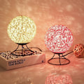 Miniatyrbilde 4 av 4: Rattan Ball Månelys Romantisk Nattlys, Kreativ Ins S