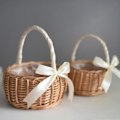 Miniatyrbilde 4 av 5: 2x Vevde Blomsterkurver Rattan Oppbevaringskurv Blomsterpike Håndkurv Håndlaget Blomsterkurv Med Bo