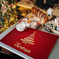 Miniatyrbild 2 av 5: God Jul Julgransunderlägg Set Om 6, Icke-/Torkbara Linnedutrymmen Matsal Bordsunderlägg Set, Värmebeständiga T
