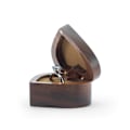 Miniatyrbillede 5 af 5: Ægteskabsforslag Smykkeæske Enkelt Ring Valnød Flip Ring Opbevaringsæske Retro Bærbar Støvtæt Pra