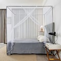 Miniatyrbilde 1 av 5: 4 hjørner myggnetting prinsesse blonder plakat sengehimmel netting full størrelser netting hvit sengetøy hjemmedekor skjerm for camping