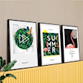 Miniatyrbild 5 av 5: Wekity Sommar Flamingo Väggkonst Canvas Tryck Affisch, Enkelt Mode Konst Ritning Dekor för Hem Vardagsrum Sovrum Kontor och Barnrum (Set of