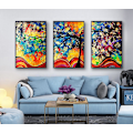 Miniatyrbild 2 av 5: Wekity Fortune Tree Väggkonst Canvas Tryck Affisch, Enkelt Abstrakt Akvarellkonst Ritning Dekor för Hem Vardagsrum Sovrum Kontor och Barnrum