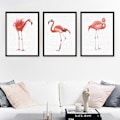 Miniatyrbild 2 av 5: Wekity Flamingo Väggkonst Canvas Tryck Affisch, Enkelt Mode Vattenfärg Konst Ritning Dekor för Hem Vardagsrum Sovrum Kontor och Barnrum (Set