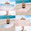 Miniatyrbillede 2 af 5: Boho Mandala Surf Poncho Mikrofiber Badehåndklæde Tørremåtte Ups Strandhåndklæder Dækker Kvinder Hurtig Strand Strandhåndklæder Voksen