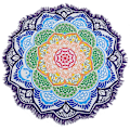 Pikkukuva 1 / 5: Mandala pyöreä rantapyyhe Ylisuuri mikrokuitu rantamatto Kukka Lotus Hiekka Vapaa Nopea Kuiva Gobelini Imeytyvä Jooga Matto