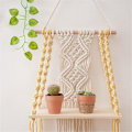 Miniatyrbild 2 av 5: Macrame vägg hängande hylla Boho för sovrum - vävd rep Macrame väggkonst som Boho badrumshylla De