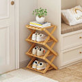 Miniatyrbild 1 av 2: /HH/Small Vertical Shoe Rack, Portable Folding 4-Tier Shoe Shelf, Freestanding Shoe Organizer No Installation