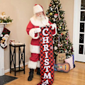 Miniatyrbillede 5 af 5: Juledekorationer til verandaen, Merry Christmas Banner, Juleveranda-skilt - Store juledekorationer til hoveddøren udendørs, rød ternet juledekoration