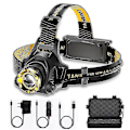 Miniatyrbilde 1 av 5: 990000lm LED-hodelykt, oppladbar hodelykt, zoomable hodelyktlampe