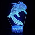 Miniatyrbilde 1 av 3: /HH/Axolotl 3D Illusjon Nattlampe, Romdekor Nattlampe Leker